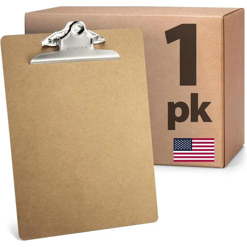 

1 упаковка коричневых клипбордов из переработанного дерева формата Letter (9x12,5 дюймов) с 6-дюймовым зажимом