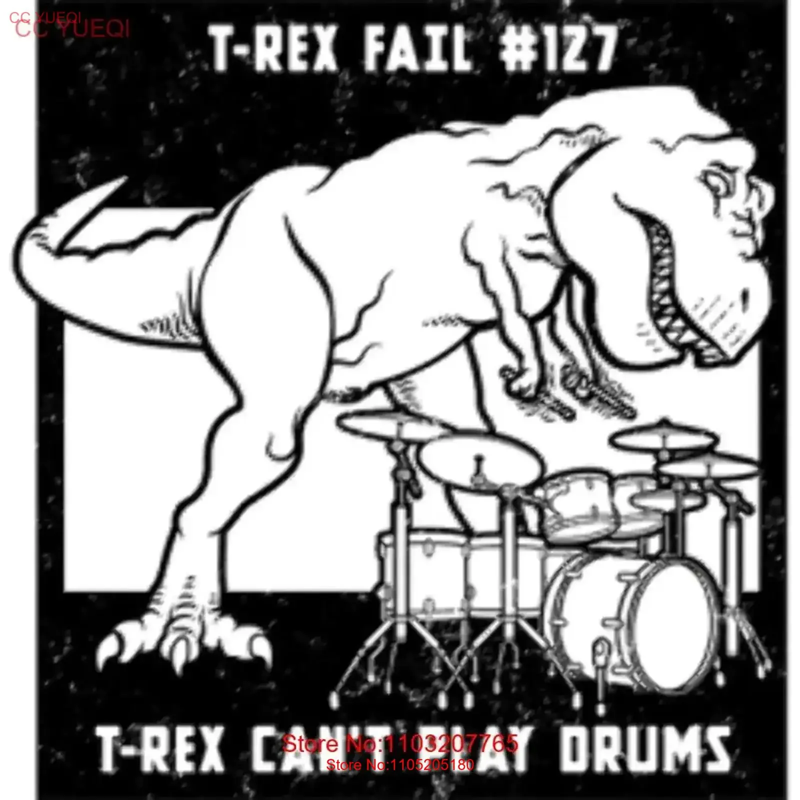 Adult DryBlend T Shirt REX FAIL CAN'T DRUM HUMOR NOVELTY vintage Washed homme Stretched Top For Everyday Wear Soft Unisex