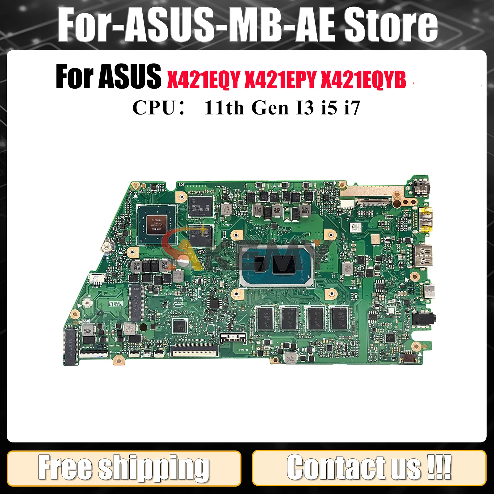 

X421EQ Материнская плата для ноутбука ASUS I421E R421E K433E X421E X421EQY X421EPY V433E ADOL14EA X421EQYB Материнская плата 11-го поколения I3 i5 i7 U