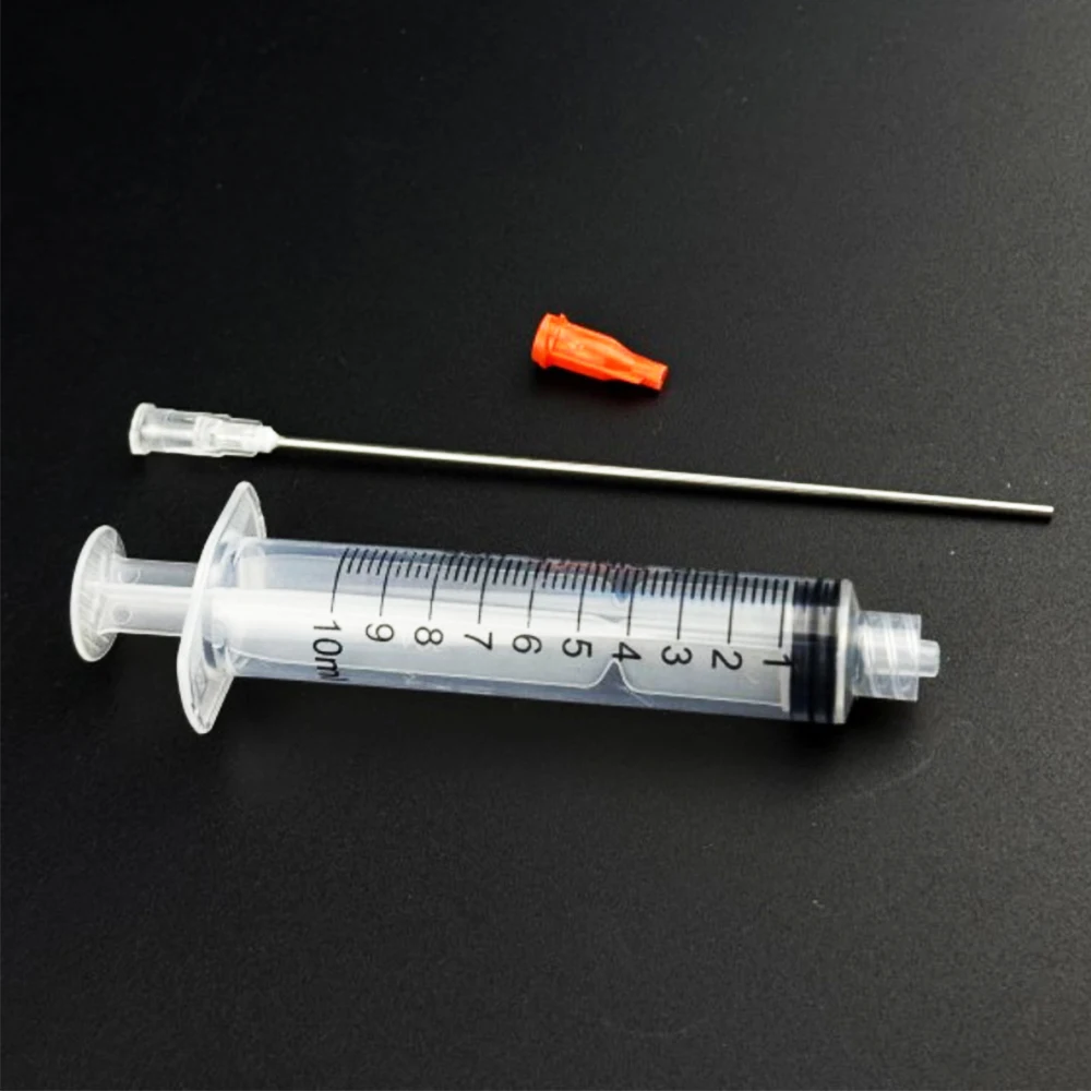 100ml Kunststoff-Luer-Lock-Spritze, Industriespritzen mit 4-Zoll-Klebstoff-Dosierspitze und Kappen für Öl, Klebstoff, Flüssigkeiten, Tierfütterung