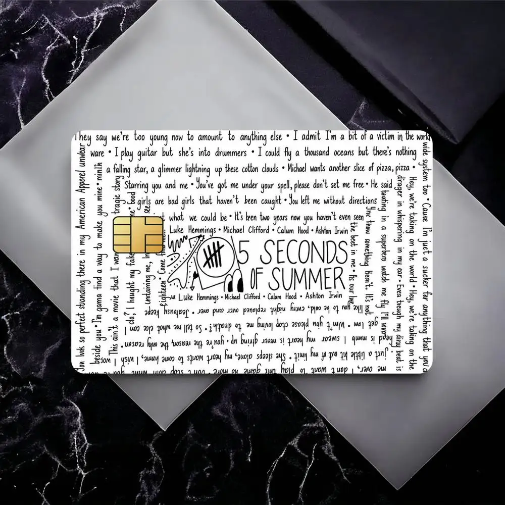 Band 5 S-Seconds Of S-Summer Credit Card Skin Stickers For Bank Card Bus Metro Card Sticker Waterproof Gift