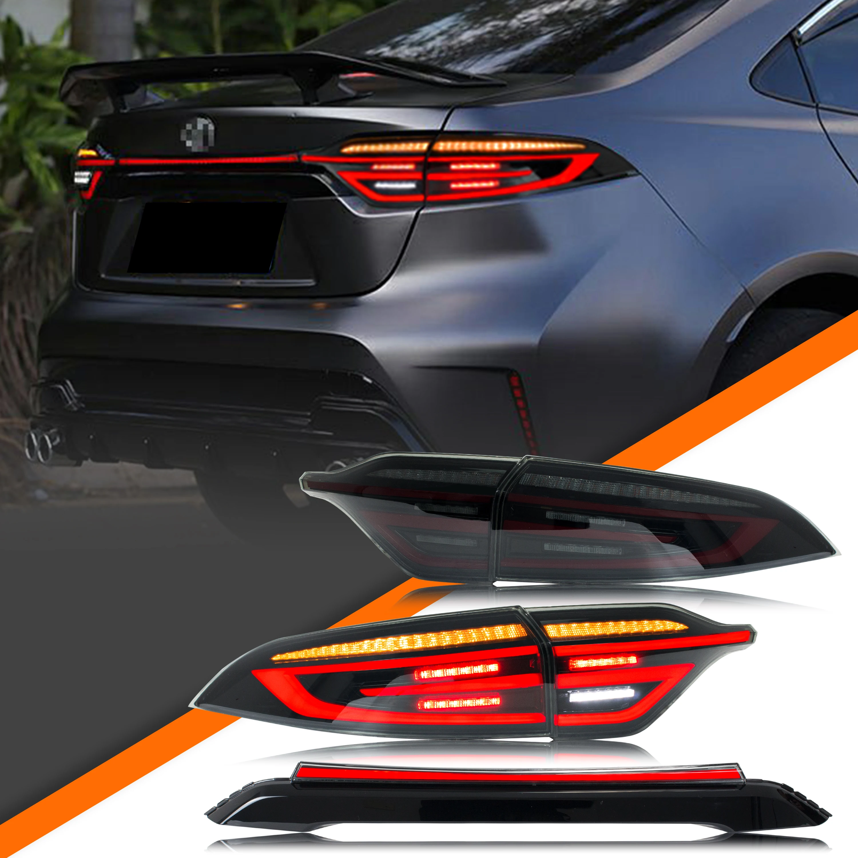 

LED Tail Lights for Toyota Corolla Apex E210 2020-2026 Sedan Start-up Animation Sequential Turn Signal Trunk Rear Lamps Assembly