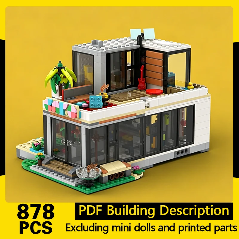City Street View Model MOC Building Bricks Modern Large Cafe Modular Technology Gifts Holiday Assemble Children Toys Suit