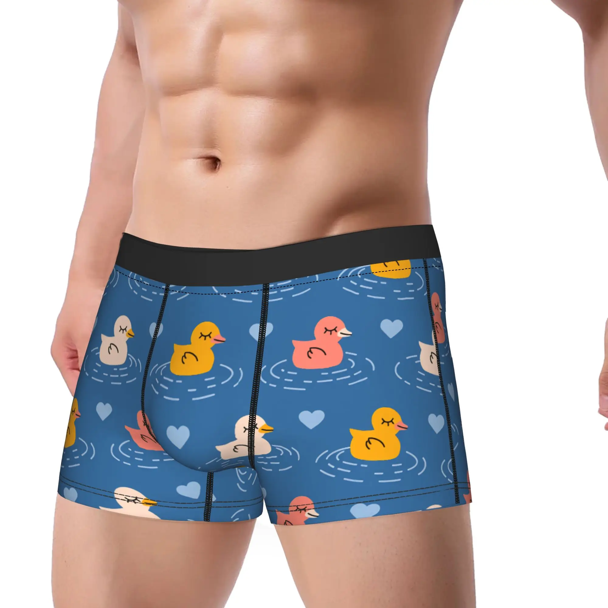 Rainbow Cartoon Rubber Duck Underwear  Males Shorts Briefs Classic Boxershorts Trenky Print Plus Size Panties