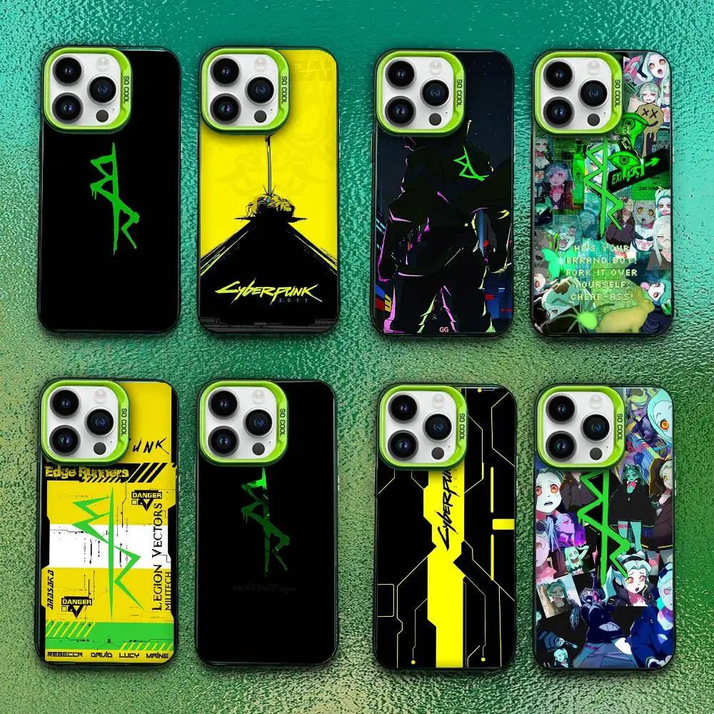 

David Martinez C-Cyberpunk Phone Case For iPhone 16,15,14,13,12,11,Pro,Max,Plus,Mini,SE Anti Fall Green Matte Hard Bumper