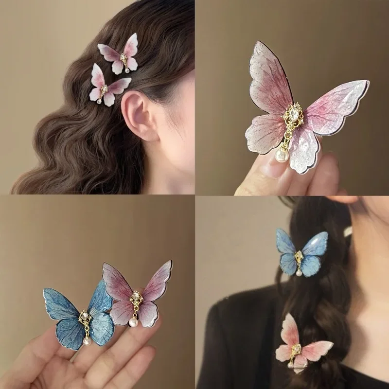 1 Piece Women Girl Retro Chic Butterfly Hair Clip Sweet Fashion Creative Design Butterfly Hair Pin Exquisite Hair Accessories