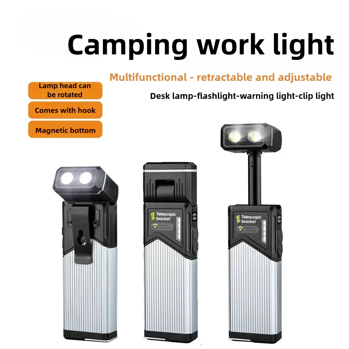

New Style Telescopic 180° Rotatable LED Magnetic Work Light - Outdoor Camping Repair Multi-functional Super Bright Flashlight