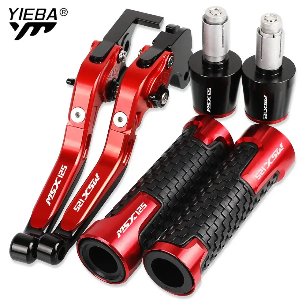 

MSX 125 Motorcycle Aluminum Adjustable Brake Clutch Levers Handlebar Hand Grips ends For HONDA MSX125 2014 2015 2016 2017