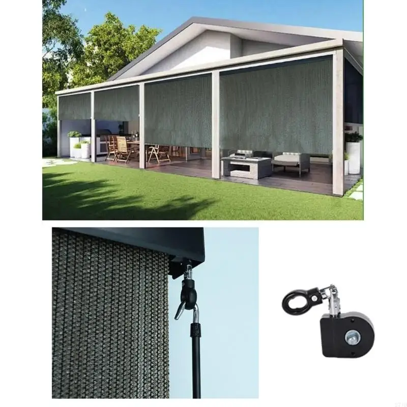 Weather Resistant Outdoor Sunshade System 1:5 Gear Ratio Turbines Mechanism 37JD