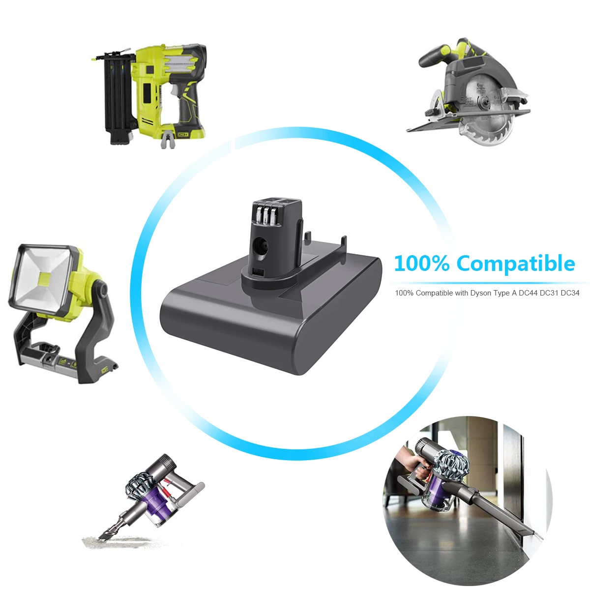 BATTOOL 22.2V 4000mAh DC31A DC31 A DC31-typeA 배터리 교체 DC31 DC31A DC35 DC44 DC45 진공 청소기 배터리