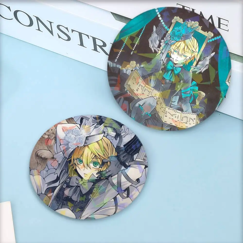 Anime Pandora Hearts Round Badge Lapel Pins for Backpacks Briefcase Laser Brooch Clothes Gifts