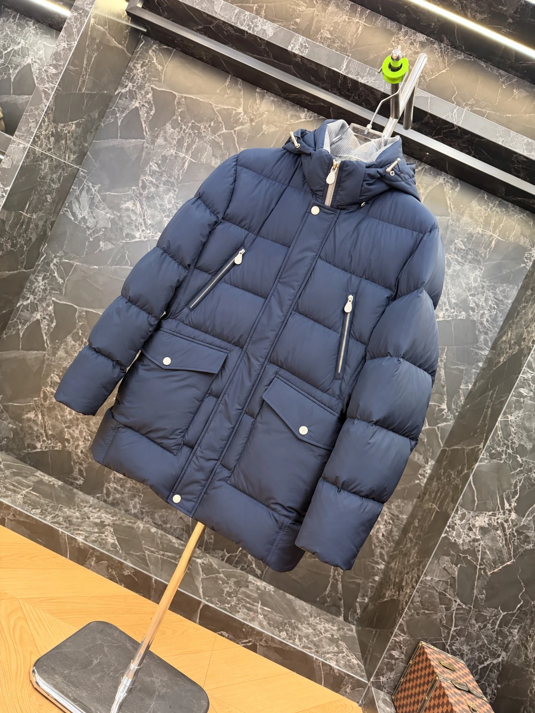 Italy BC old money style men's casual warm windproof hooded down jacket