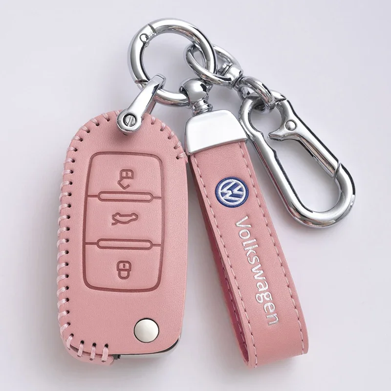 

Кожаный чехол для автомобильного смарт-ключа, полное покрытие для Volkswagen VW Polo Bora Beetle Tiguan Passat B5 B6 B7 Golf EOS Scirocco