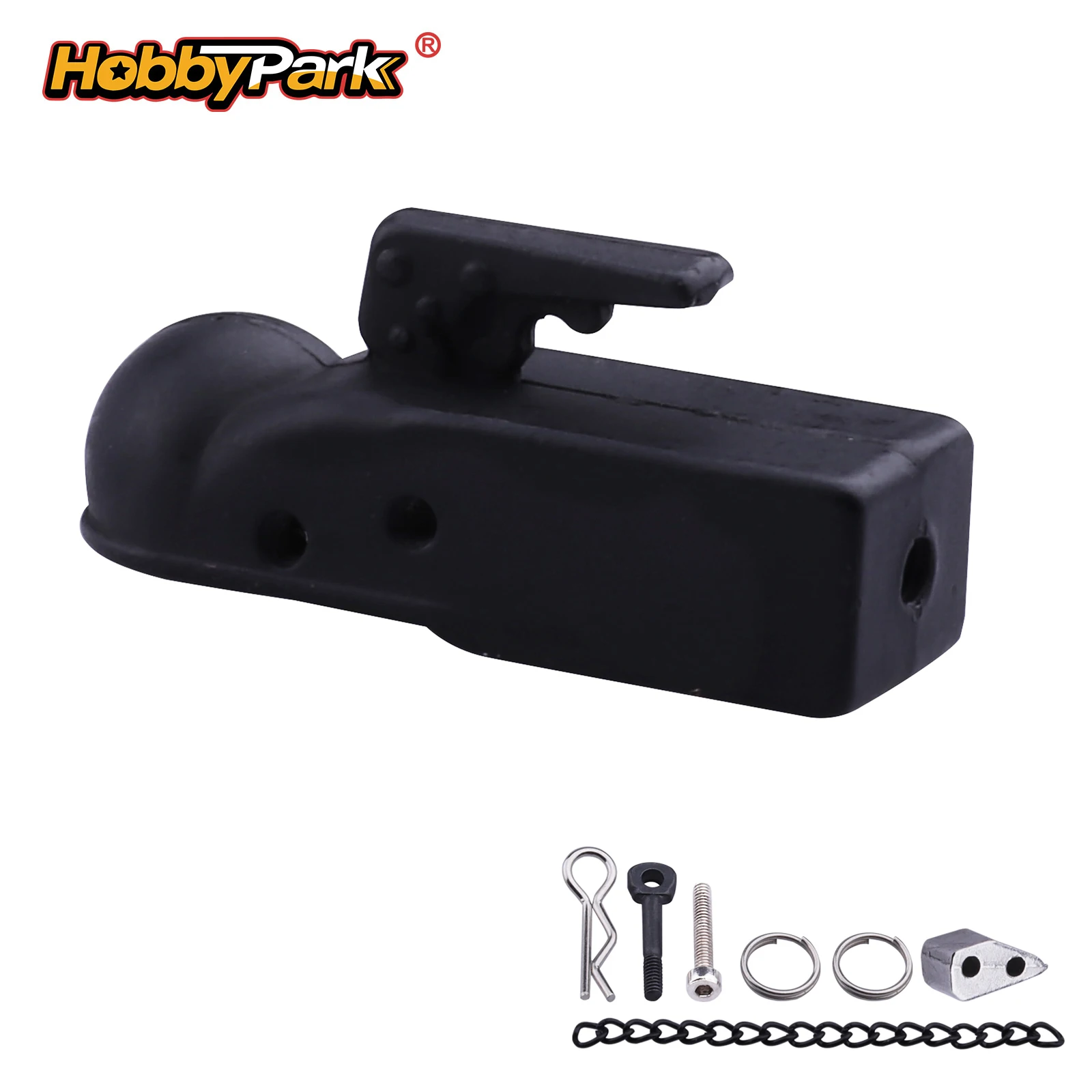 HobbyPark Anhängerkupplungskugelschnalle für Traxxas TRX-4 SCX10 90046 90047 1/10 RC Crawler Ersatzteile Schwarz