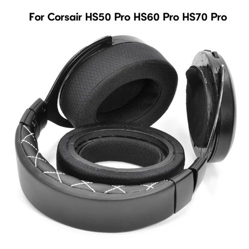 Imagen 2 del producto Almohadillas de espuma viscoelástica de repuesto para auriculares, almohadillas para los oídos, mangas para Corsair HS50 Pro HS60 Pro HS70 Pro