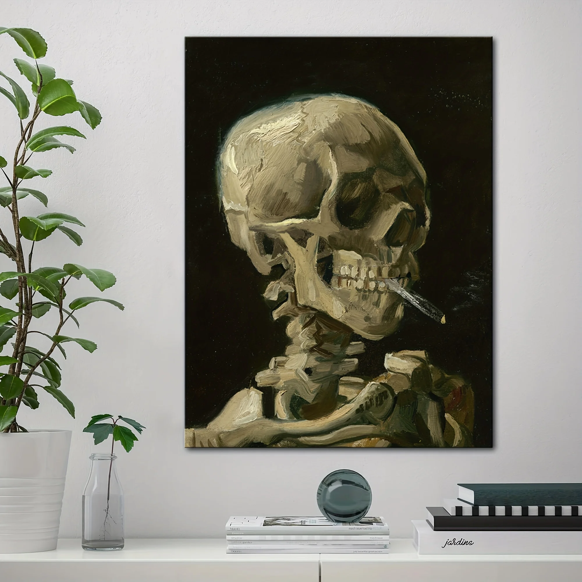Human Skeleton With Cigarette Nordic Modern Pictures Wall Art Print Canvas Painting Posters for Living Room Home Decor