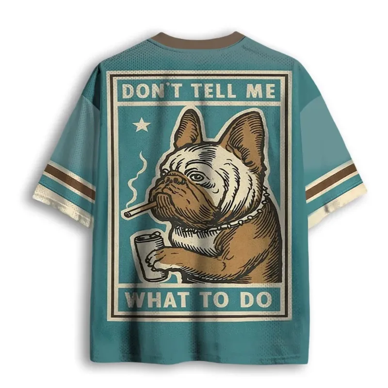 Summer Hot Selling Retro Fun Smoking Tiger Print V-neck Y2K Fashion Jersey for Adults Children Plus Size Casual Sports T-shirt