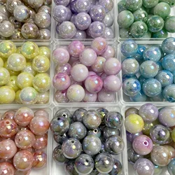 20Pcs 16mm Acrylic Electroplating UV Gradient Dual Color Plated Cloud Beads Beautiful Items Decorated For DIY Handmade