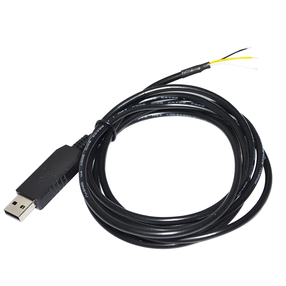 FTDI FT232RL USB TO UART TTL 1.8V 3.3V 5V 3PIN WE WIRE END OPEN CABLE KOMPLETNY KABEL Z OTWARTYM ZAKOŃCZENIEM PRZEWODU KOMPATYBILNY Z TTL-232R-3V3-WE TTL-232R-5V-WE GND TXD RXD