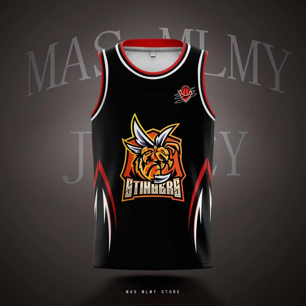 

Custom Stingers Digital Print Basketball Jerseys Mesh Sports Shirts Personalized Name Number Kids Youth Adults