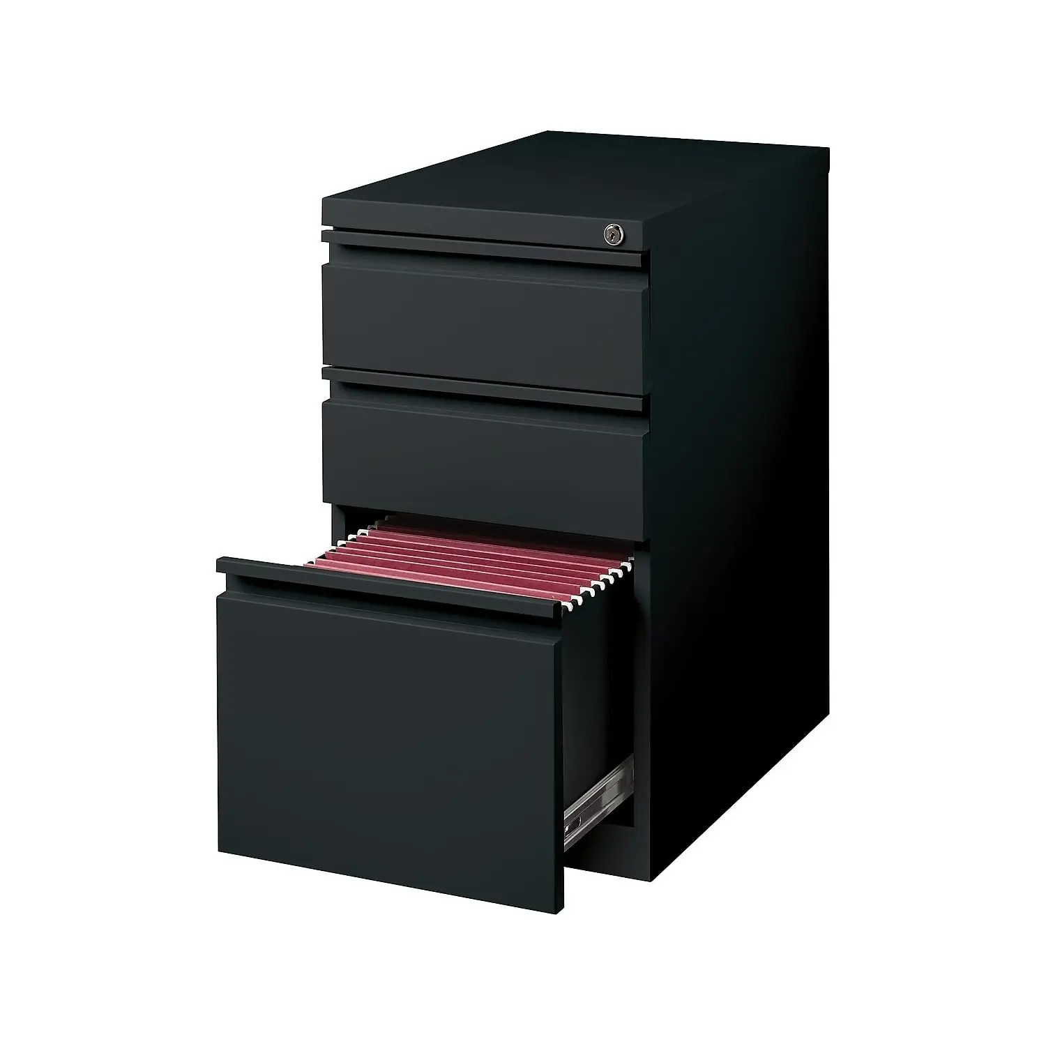 3-Drawer Vertical File Cabinet, Letter Size, Lockable, Black