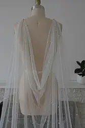 Pearl bridal bolero, Glitter Pearl Cape Veil, Sparkle Cape, Wedding Cape, Bridal Cape,  Wedding accessories Custom Made