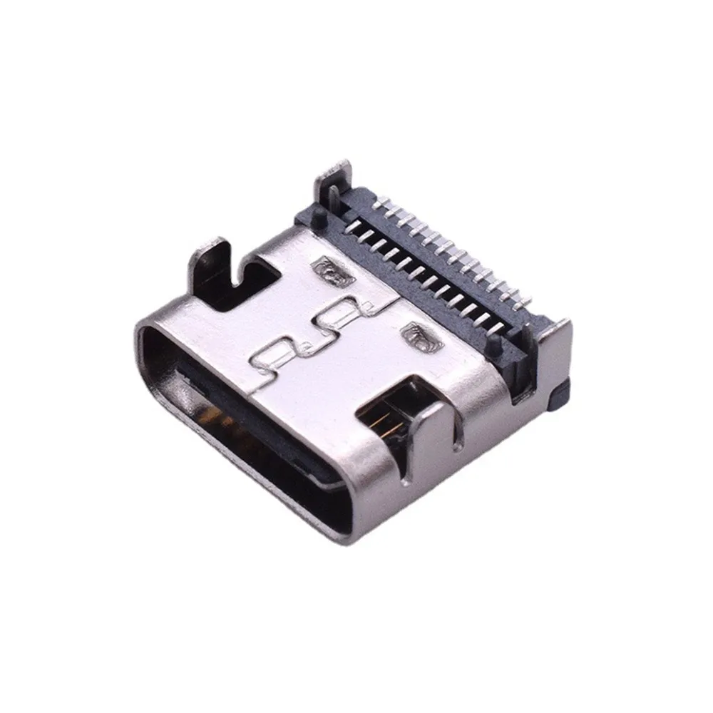 10Pcs SMT USB 3.1 Type-C 24 Pin Female Plugs Socket Charging Data Port PCB Connector For Mobile Phone Charging Port Accessories