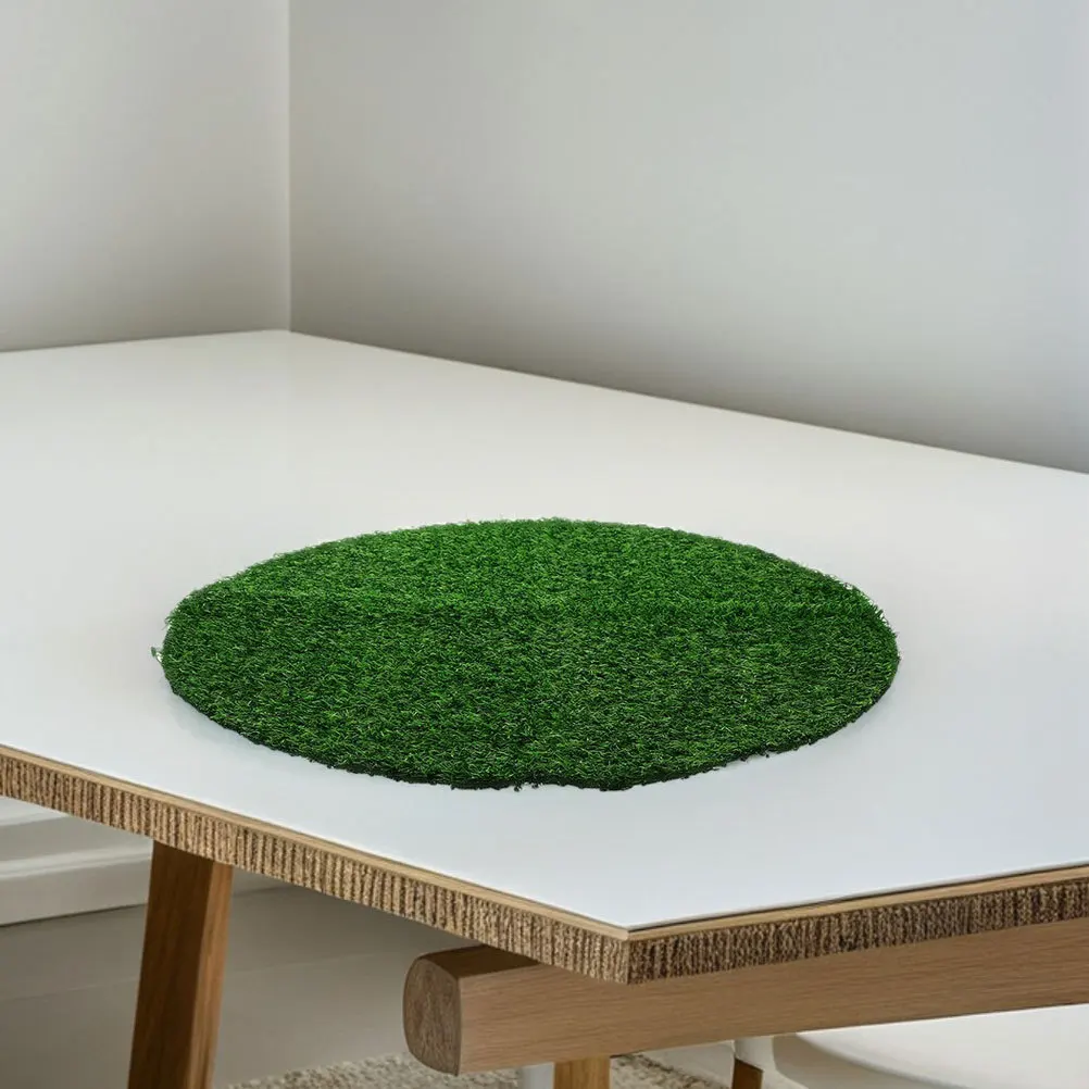 

Round Artificial Grass Table Mat Realistic Green Table Cover for Dining Room Wedding Birthday Baby Shower Holiday Event Party