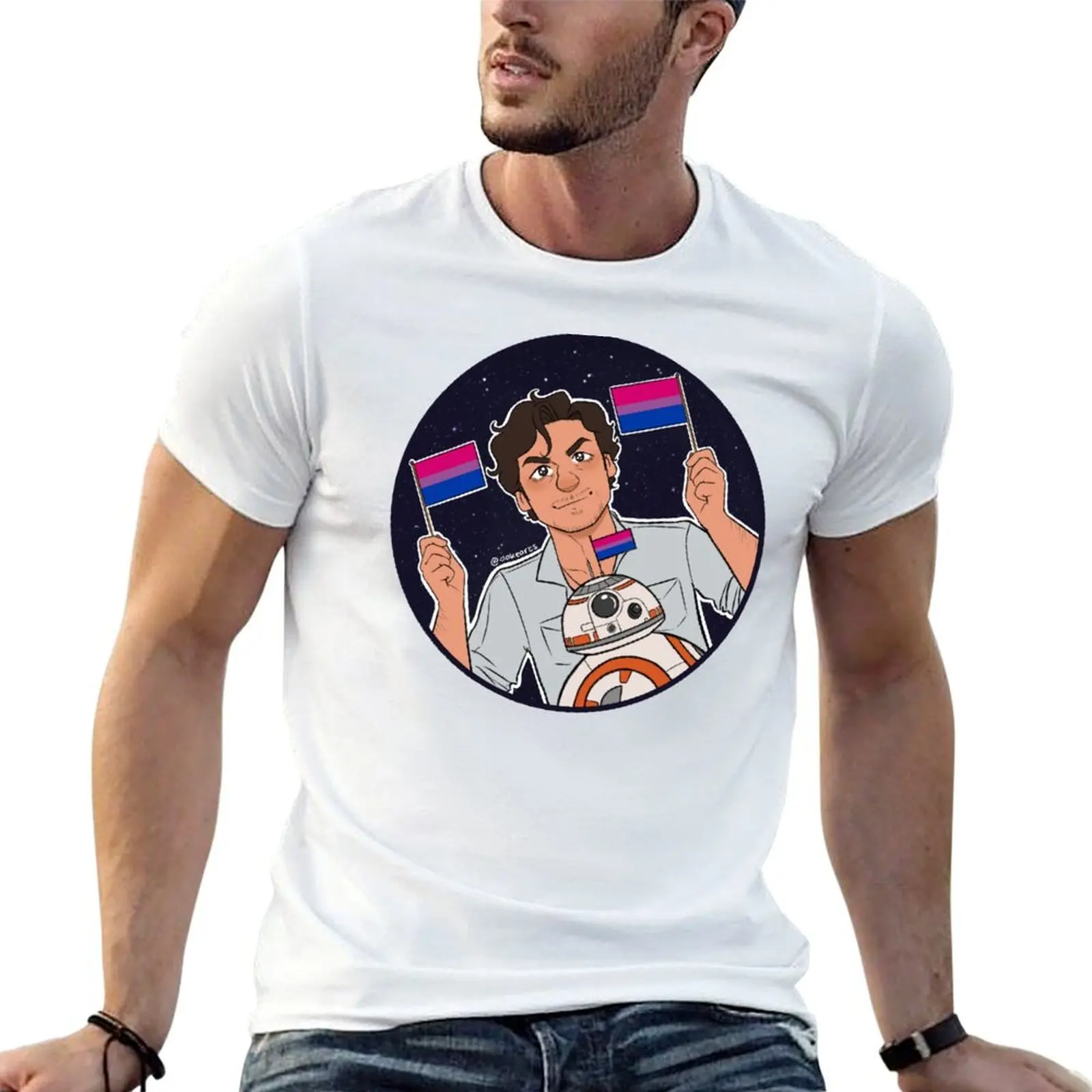 

Poe and Beebee said: Bisexual Rights! T-Shirt man t shirt cotton t shirt for man T-Shirt
