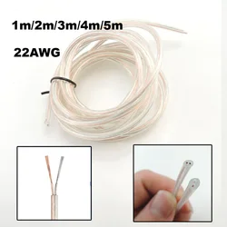 Transparent  Round 2 Core Electrical Cable Clear Tinned Copper Wire Home Bedroom Bar Lighting Lamp Fitting
