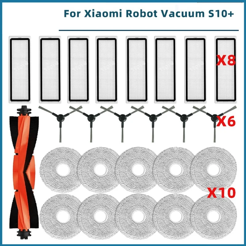 For Xiaomi Robot Vacuum S20+ / S10 Plus / B108GL / B105 / B108CN B113CN Parts Accessories Filters Main Side Brush Mop