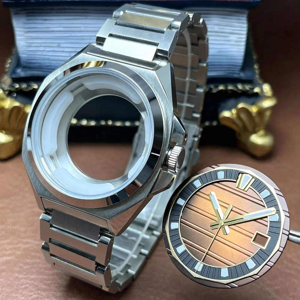 43mm polished stainless steel waterproof case, 2026 model, compatible with Miyota 8215 and 8205 movements, 316L material strap
