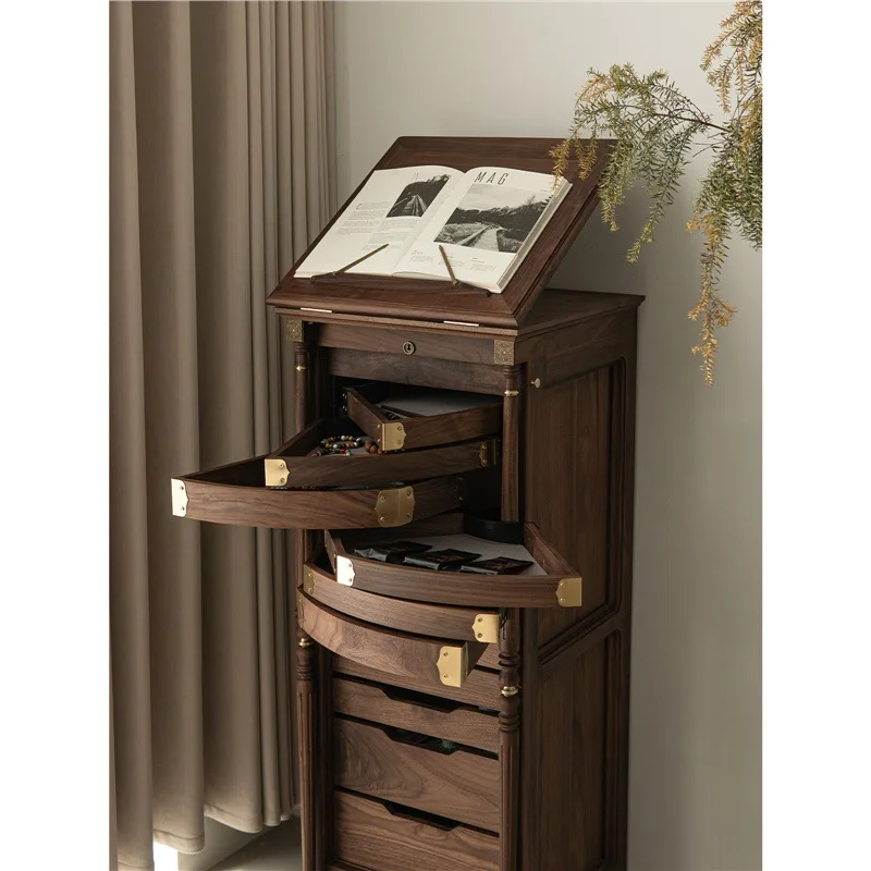 

Black Walnut Tea Set Wenplay Drawer Jewelry Storage Cabinet Shelf