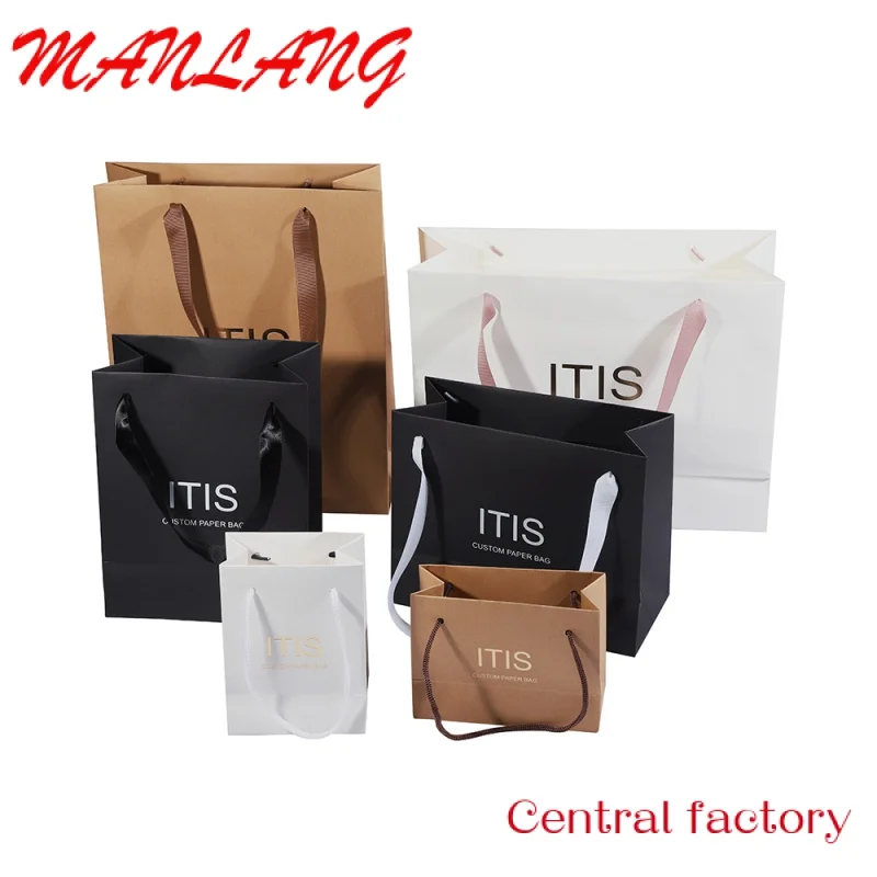 Custom  packaging shopping gift small brown paper bag with your own logo