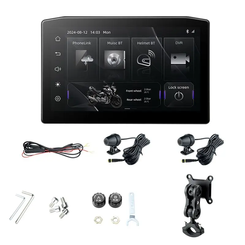 

A03Q-6.25" Portable Digital Dashboard Wireless Carplay Moto Motorcycle Navigation Anti Theft Removable Screen Android Auto
