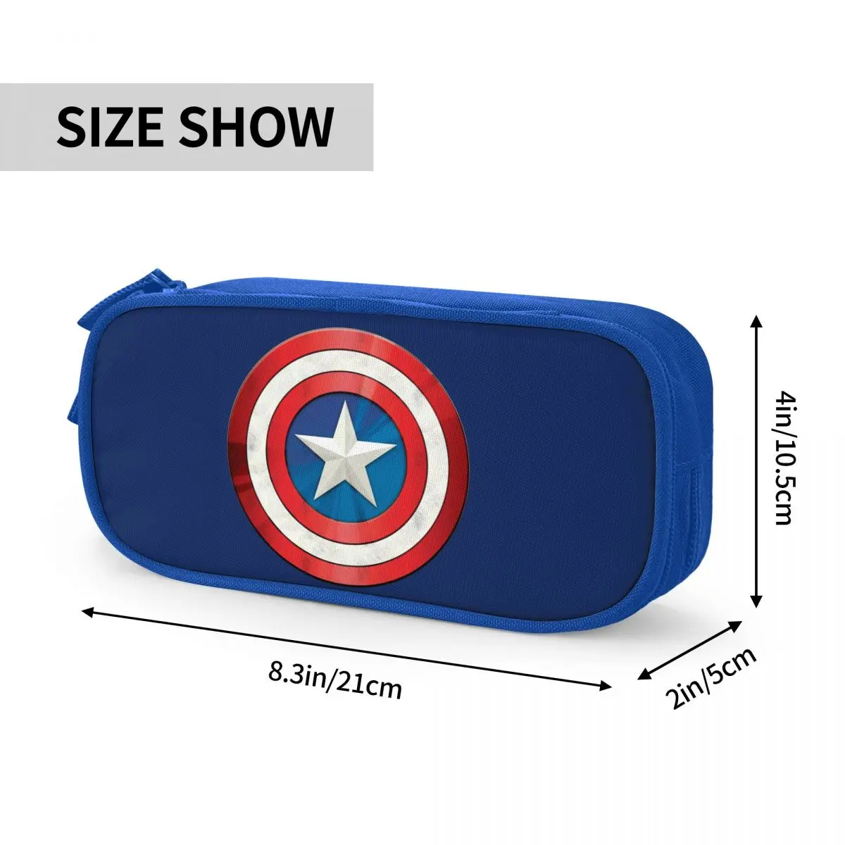 Captain America Brushed Shield Pencil Cases Pen Holder Bags for Student Big Capacity Students School Zipper Pencilcases