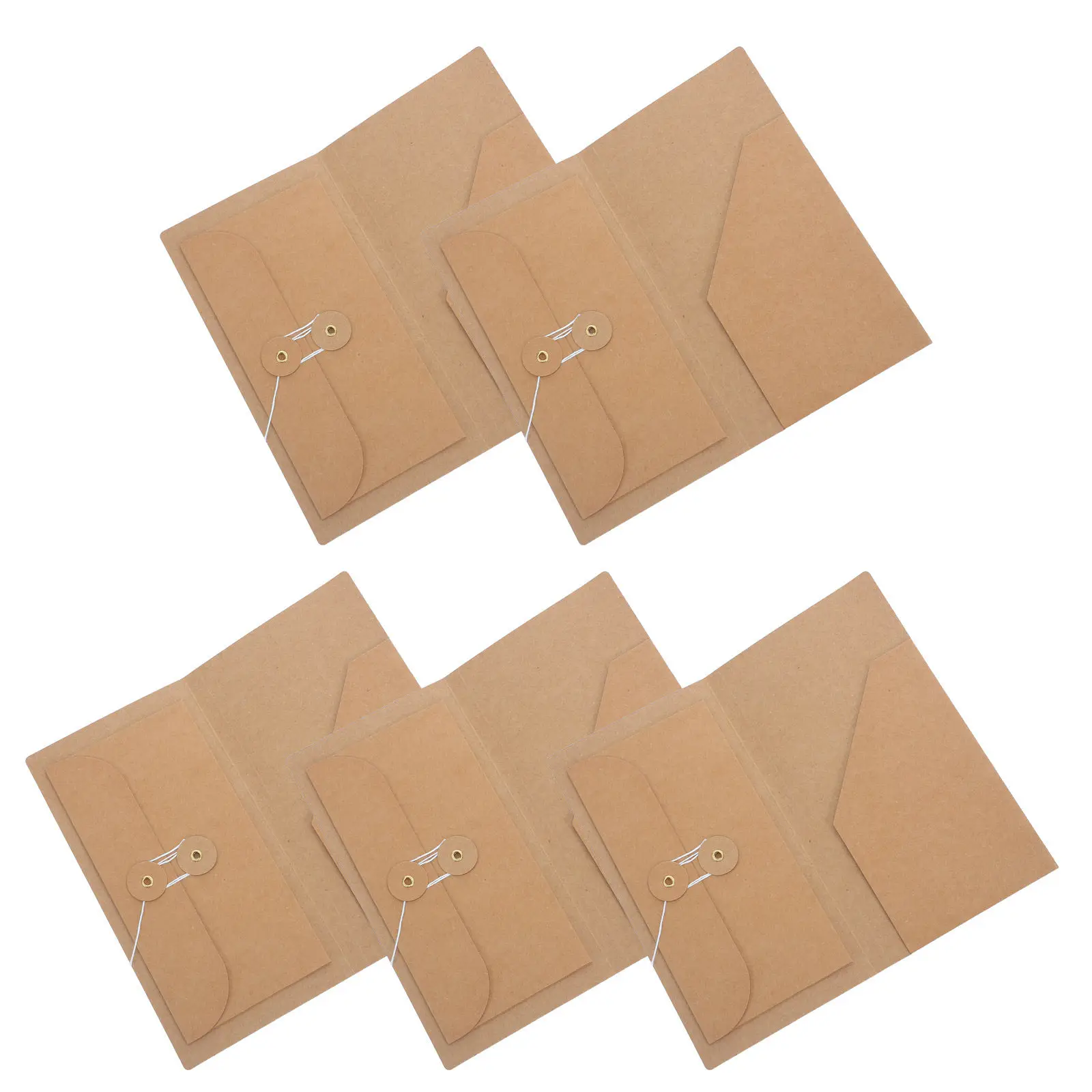 

5Pcs Kraft Paper File Folder Insert for Journal Planner 2 in 1 Dual Pocket Receipt Business Card Holder