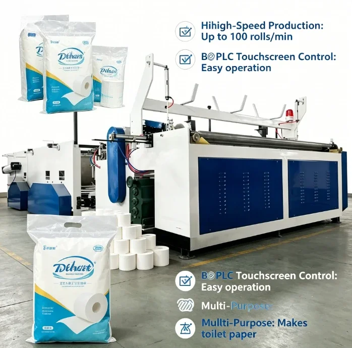 Customized Automatic Toilet Roll Production Line Toilet Tissue Making Machine Toilet Paper Making Machine Price