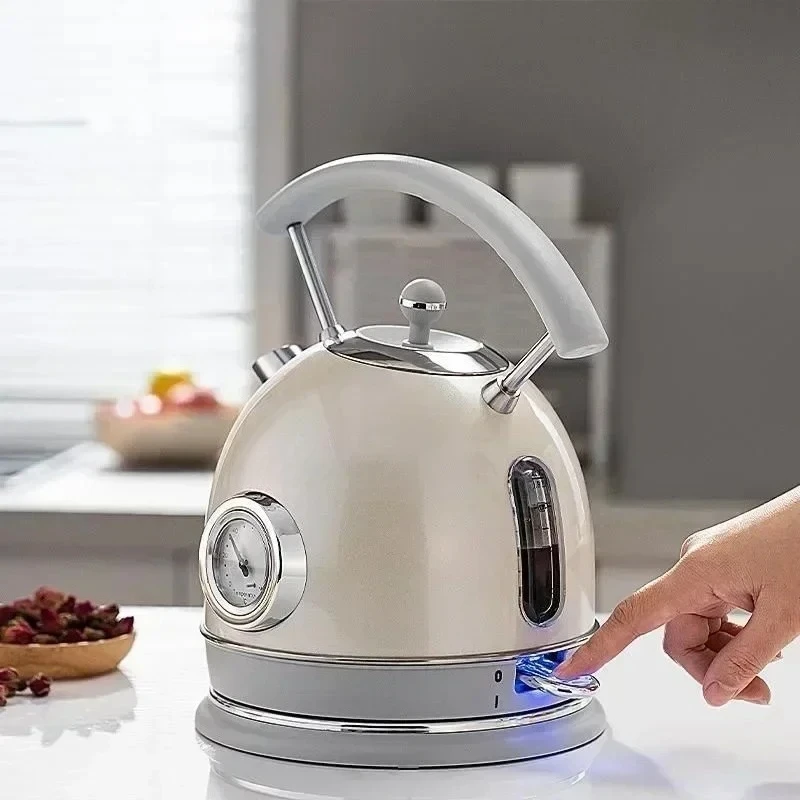 220V-240V Electric Water Kettle 1.8L 1800W 304 Stainless Steel With Thermometer Electric Boiling Coffee Tea Pot
