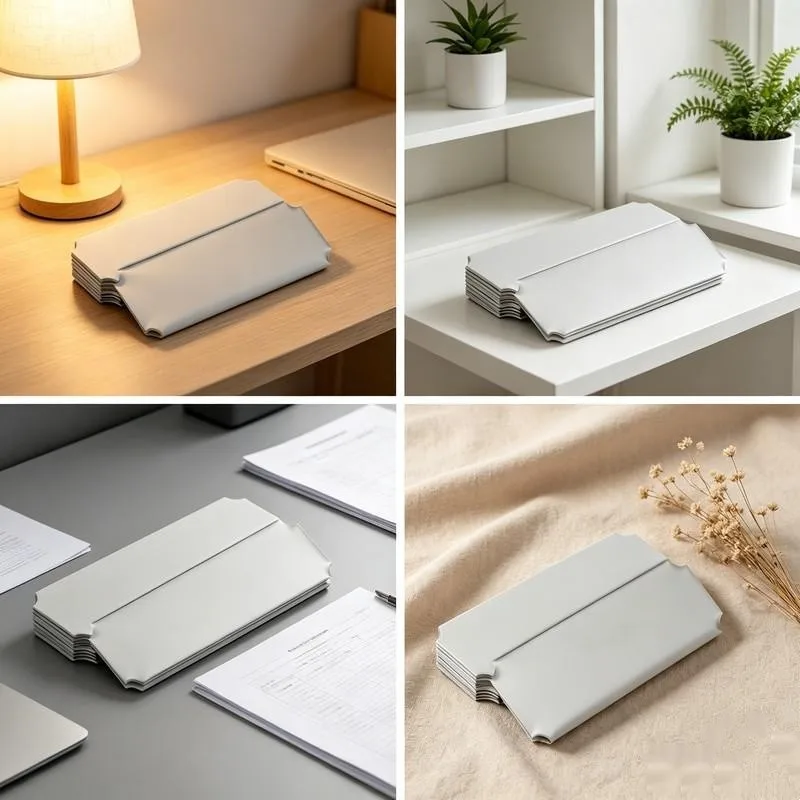 34 pcs Blank Name Badges, Silver Finish Surface and Smooth Writable Surface, ideal for Office Desk Labeling