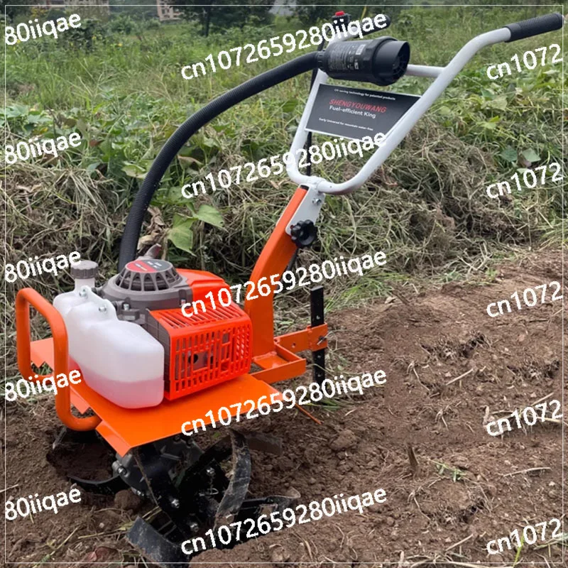 

Gasoline Small Micro Tiller High Power Rotary Tiller Multifunctional Cultivator Weeding Ditching Loosening Soil Plowing