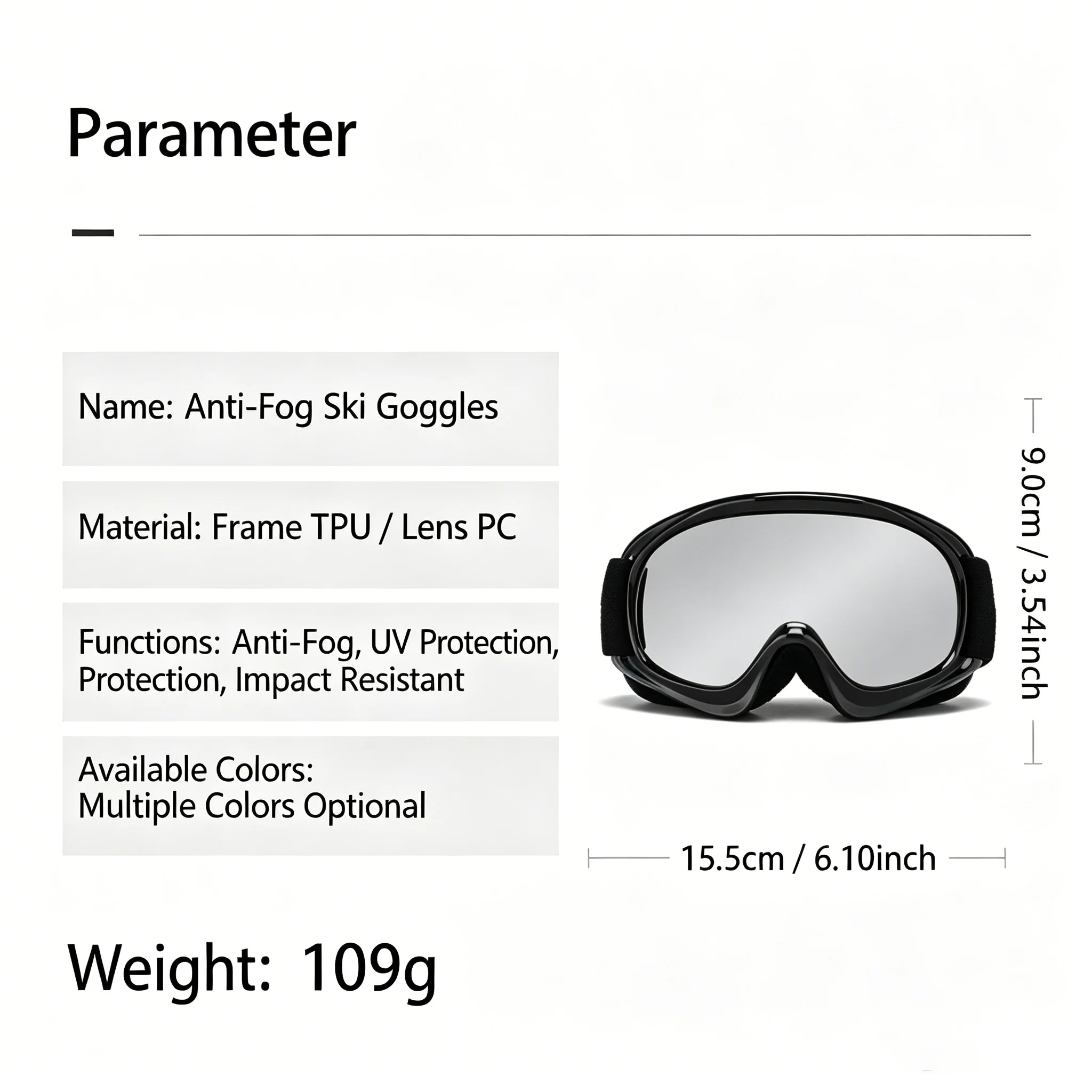 Kids Professional Trendy Colorful Ski Goggles Anti-Fog Wind-Dust-Proof Eyewear for Skiing Snow Outdoor Sports