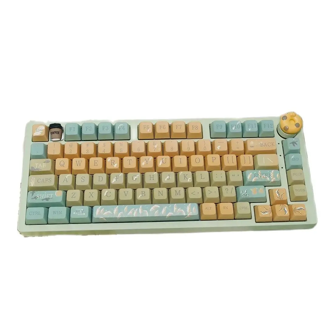 NPKC MDA Keycap profil topi kunci tema musim gugur topi kunci PBT untuk Keyboard mekanik tombol Cherry MX tutup kunci 126 DIY