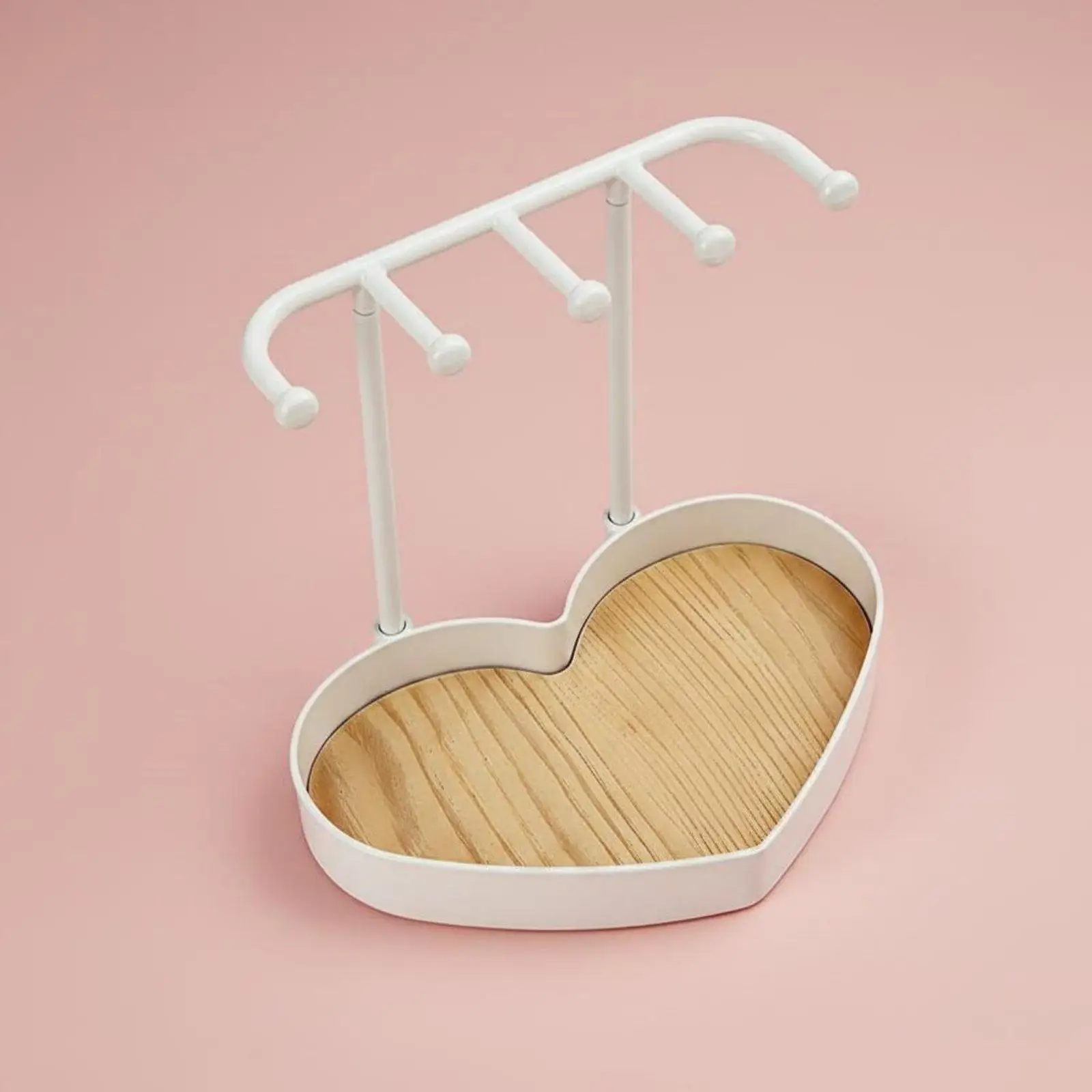 Heart Shaped Jewelry Tray Necklace Holder Jewelry Organizer for Women Vanity Bracelet Display Stand