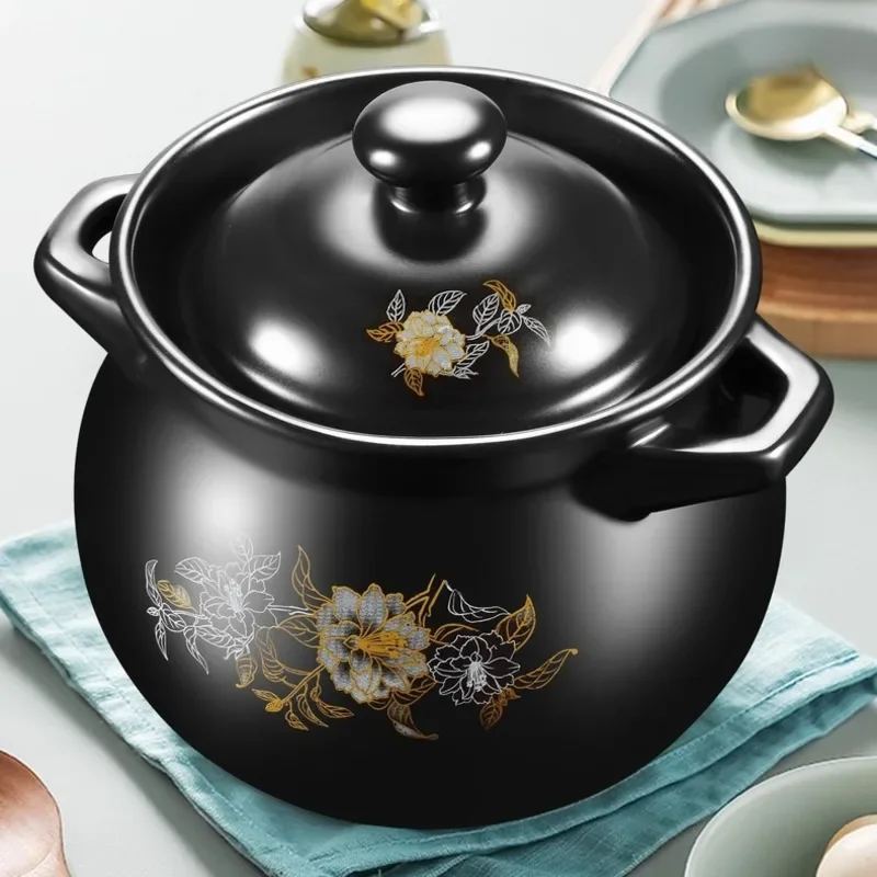 Chinese Ceramic Casserole Non Stick Soup Pot Thick Bottom Food Stewpan Cooking Kitchen Cookware Stew Pot Home Kitchenware