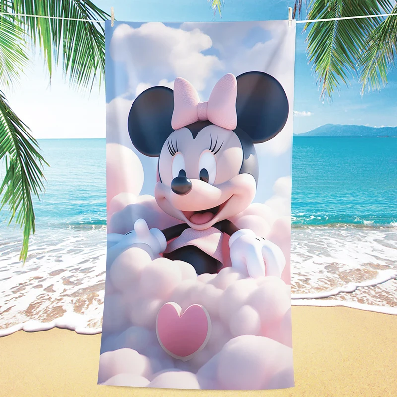 1pc Minnie's Cloud Dream Beach Towel Princess Style Boys Girls Fashion New Design Seaside Bathroom Bath Towel Multiple Sizes