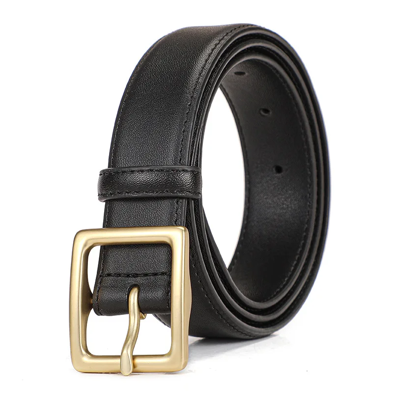 Women\'s Thin Belt Leather Fashion Versatile Alloy Buckle Korean Version Ins-style Jeans Skirt Luxury Decorative Belt