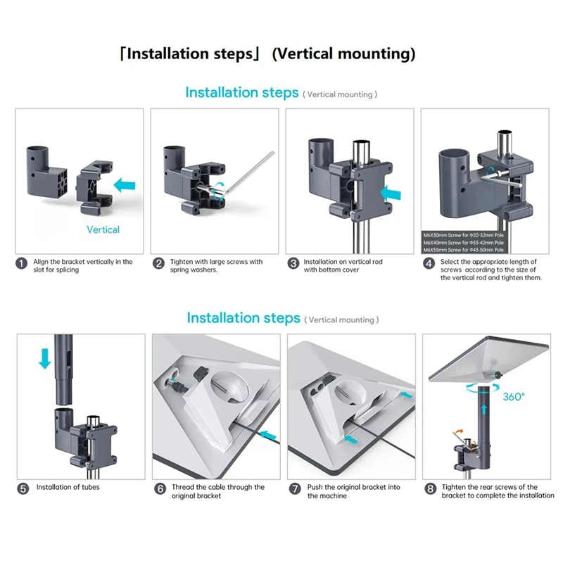 ABDJ-SK0084 スターリンクミニ RV はしごマウントスターリンクミニルーフラックマウントスターリンクミニポールクランプマウント Rvs 用パイプ付き