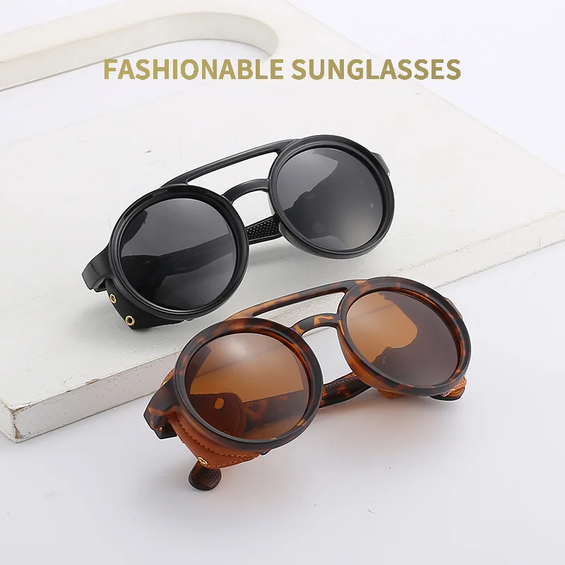 Punk Style Polarized Sunglasses Men's Retro Trend Steam Punk Windshield Riding Eye Protection Men Glasses UV400 Lens Eyewear