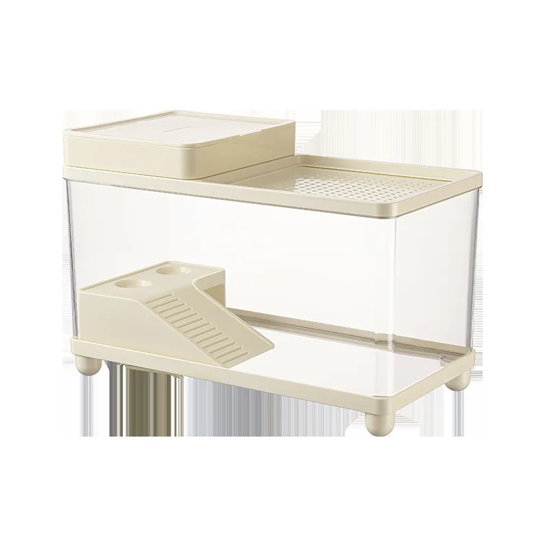 Small Desktop Fish Tank - Multifunctional Ecological Landscaping Aquarium for Goldfish, Turtles | Home & Office Decoration